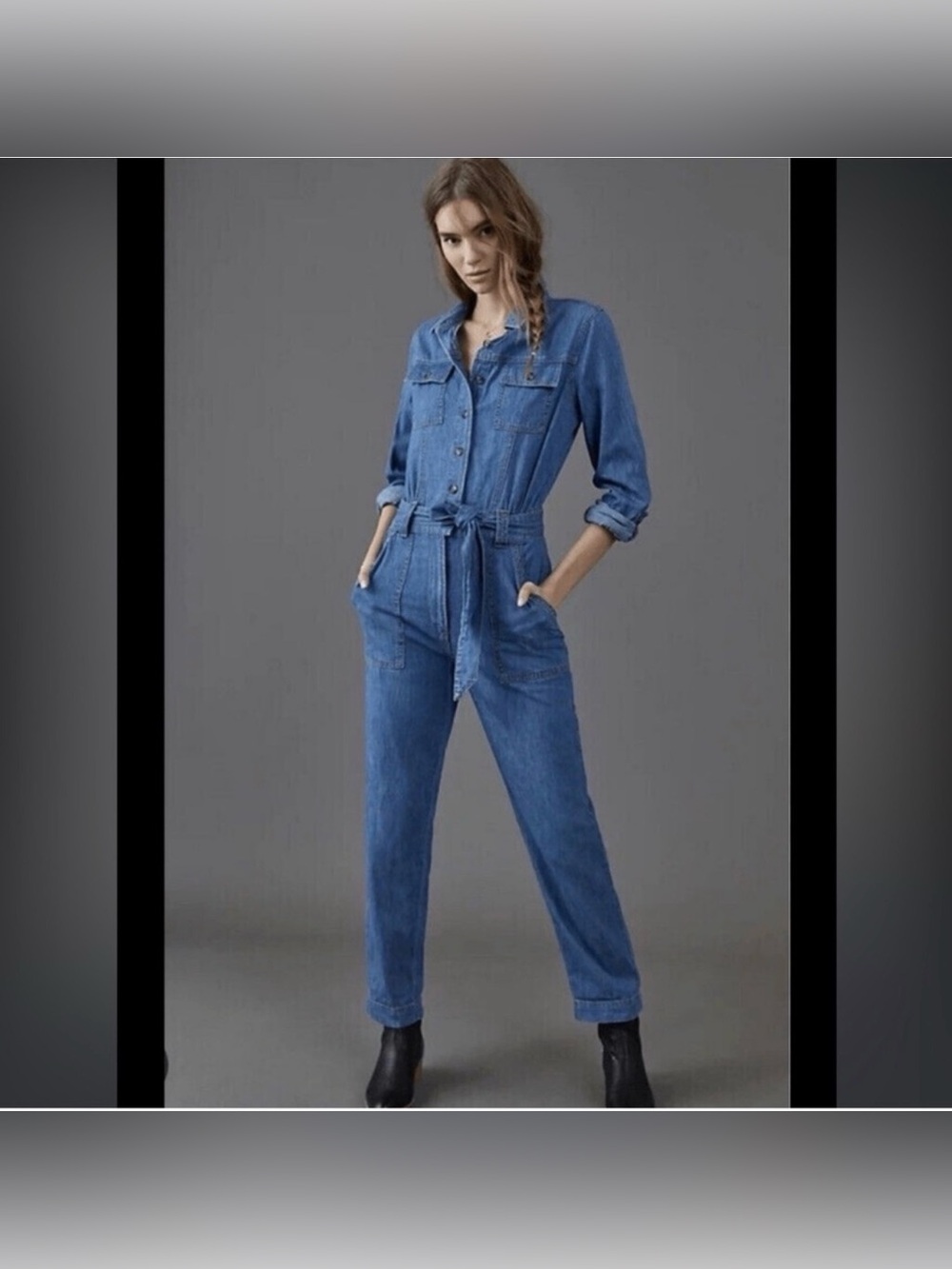 Anthropologie Pilcro and the Letterpress Denim Jumpsuit